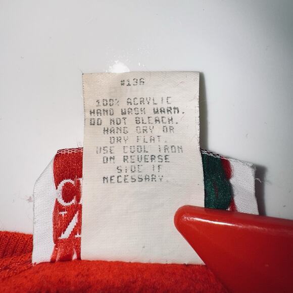 Rare VTG 90s Nutcracker SM Red Ugly Sweater Double Holiday Bear Christmas Lyric - Picture 7 of 7